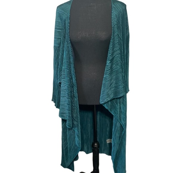 LuLaRoe Emerald Green Ribbed Seashell Duster – Size M - Picture 1 of 4